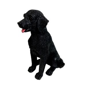 Black Labrador Retriever Sitting Dog Figurine